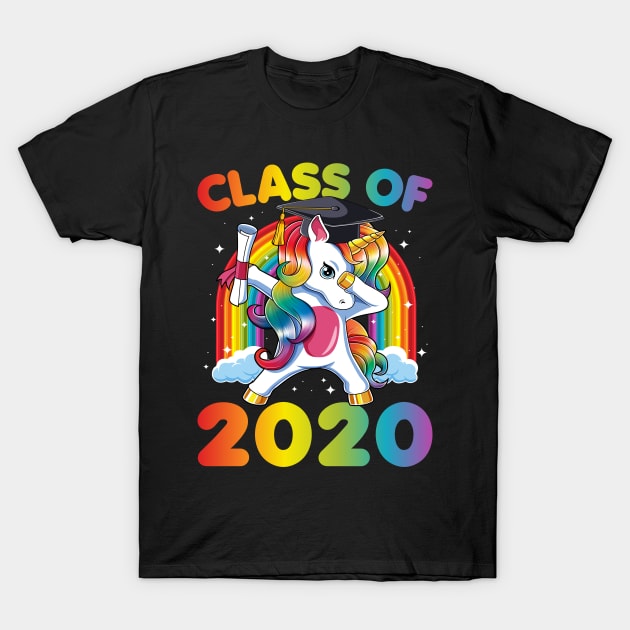 Dabbing Unicorn Class Of 2020 Graduation Gift T-Shirt by HCMGift